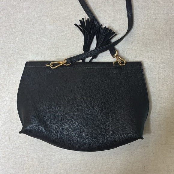 NWOT Anthropologie Elegant Black Tassel Shoulder Bag - Picture 5 of 10